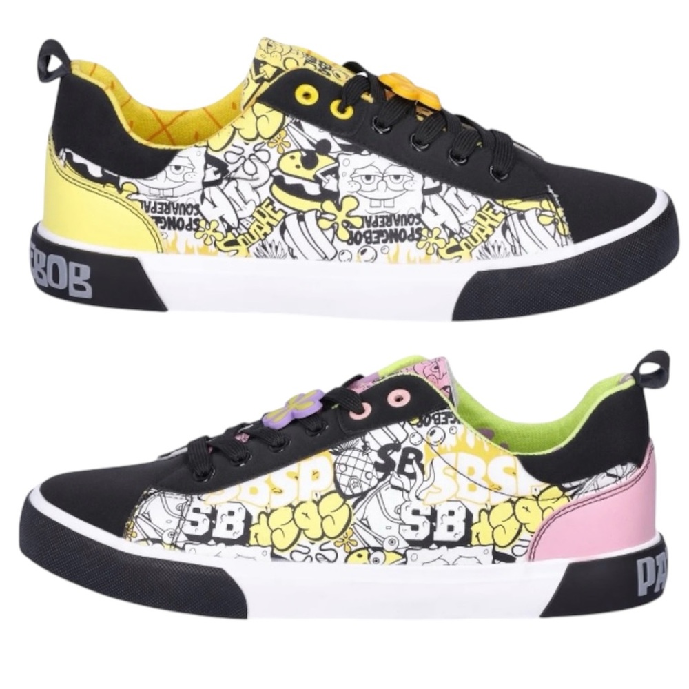Spongebob SquarePants Men's Low Top Sneakers, Size 11.5